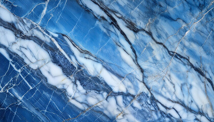 Blue marble patterned texture background for interior design