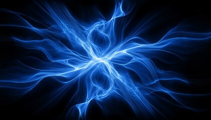 Fototapeta premium 黒い空間に華麗なプラズマ、かっこいいアクセントを程よくつける Generated by AI