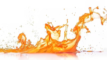 Dynamic Fire Splash on a Clean White Background: Vivid Flames Bursting in Mid-Air, Creating a Dramatic and Fiery Splash Effect with Intense Colors and Energy. Perfect for Visualizing Heat, Energy, 