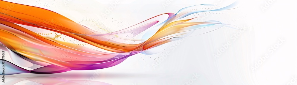 Poster a contemporary abstract design with bold lines and vibrant colors, with ample copy space on the left
