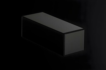 Black Rectangular Box, Dark Candle Box packaging, 3d Rendered isolated on black background