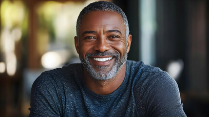 Fototapeta premium Portrait of a smiling man with a beard.