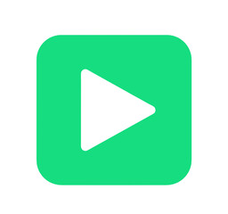 シンプルな緑色の再生ボタン