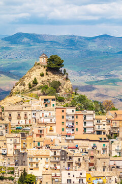 Italy, Sicily, Enna Province, Centuripe. The ancient town of Centuripe in eastern Sicily. The town is pre-Roman, dating back to the 5th century BC.