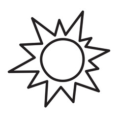 sun doodle icon with transparent background
