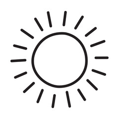 sun doodle icon with transparent background