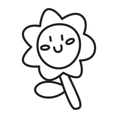 flower cartoon doodle with transparent background