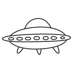 ufo doodle icon transparent background