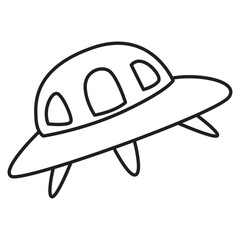ufo doodle icon transparent background