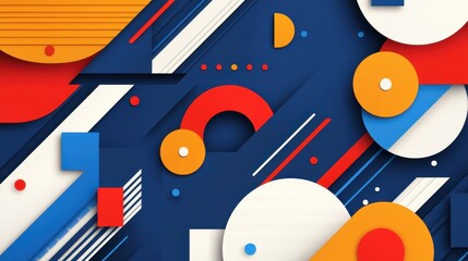 Vibrant blue and red abstract background featuring stripes, perfect for modern presentations with a dynamic feel.