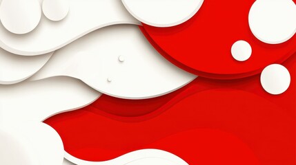 Naklejka premium Vibrant red and white abstract design, perfect for a modern touch in art or digital projects. Ideal for creating eyecatching visuals.