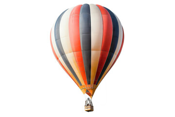 A hot air balloon floating in the air, resembling an aircraft. The balloon is white, offering a serene contrast against the sky. A peaceful scene of hot air ballooning.