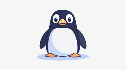 Fototapeta premium Adorable pixel art of a cute penguin This modern cartoonstyle illustration features charming textures and vivid colors.