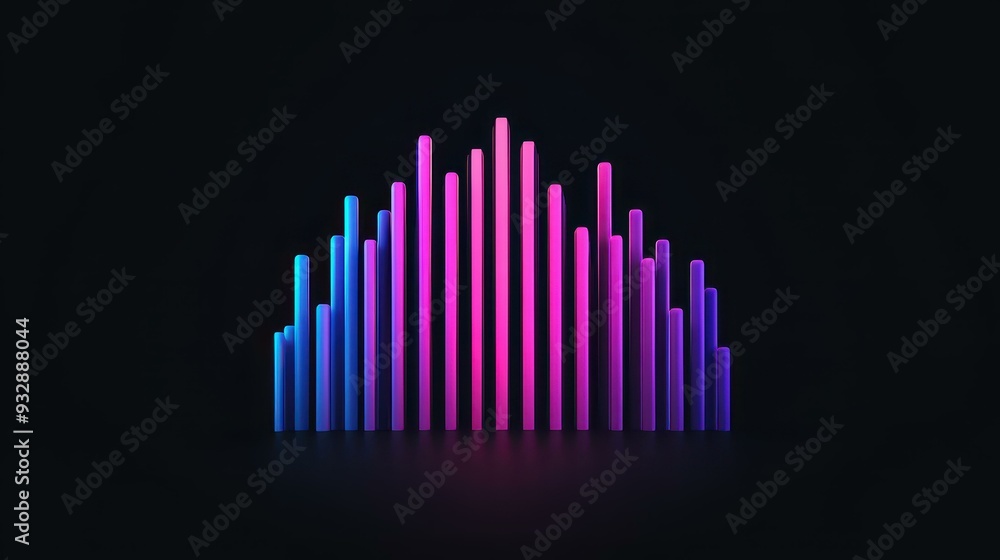 Poster explore audio depth with this modern subwoofer equalizer. vibrant magenta hues illuminate equalizer 