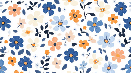 Discover a chic floral pattern adorned with vibrant blooms, perfect for stylish fashion prints and modern home decor.
