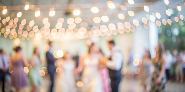 Softly blurred image of a dance party at a spring fling event.
