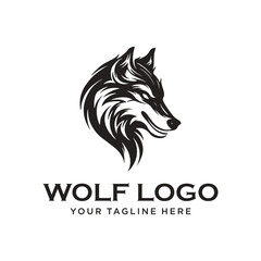 Wolf Vintage Logo Stock Vector template