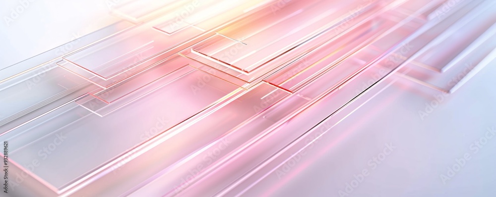 Poster a minimalist abstract background with geometric shapes and soft gradients, providing plenty of copy 