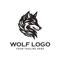 head wolf logo vector design template