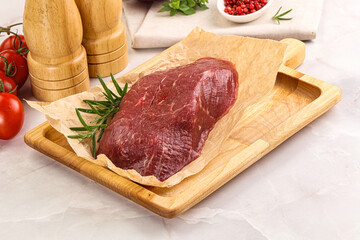 Raw beef meat uncocked steak