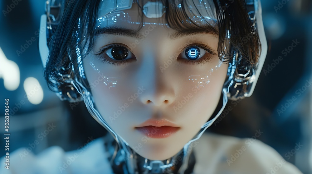 Aufkleber AI Artificial Intelligence Education technology concept Women use Laplets Learn online webinars successfully Use AI to Generate Business Development New ideas for success technology of : Generative AI