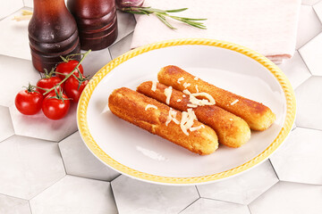 Fried cheese sticks for snack