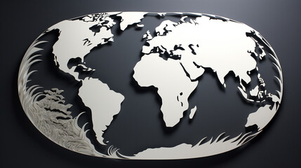 paper crafting style world map