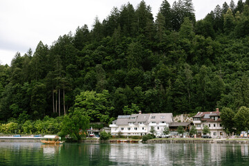 Fototapeta premium village on the lake