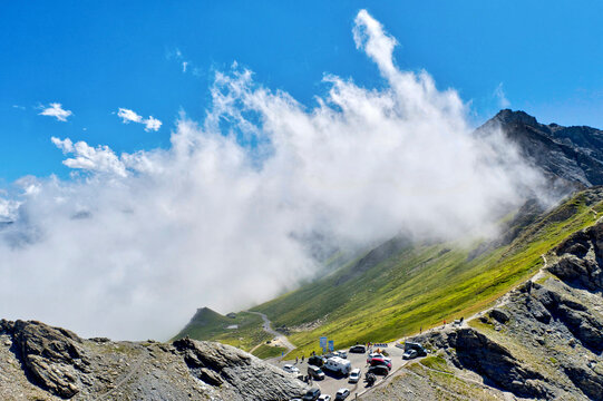 Italy, Piedmont, Cuneo province, Col Agnel on the border Italy and France