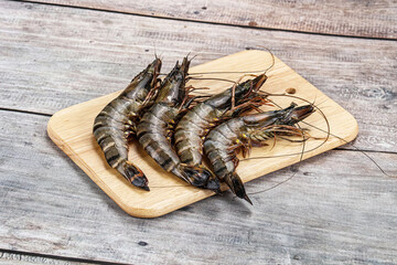 Raw tiger prawn for cooking