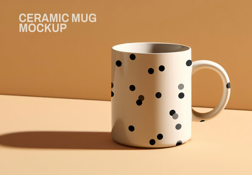 Product Ceramic Coffee Mug Mockup With Generative AI