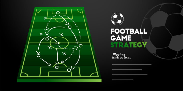 soccer game plan tactic board. Vector illustration. coach instruction Soccer team formation and tactic. Football graphic for soccer starting lineup squad, Soccer line up, Football starting XI.