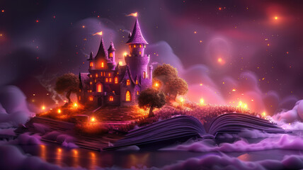 3D Cartoon Storybook with Castle