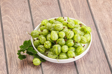 Sweet ripe gooseberries in the bowl