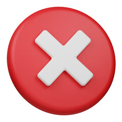 reject 3d icon isolated on the transparent background