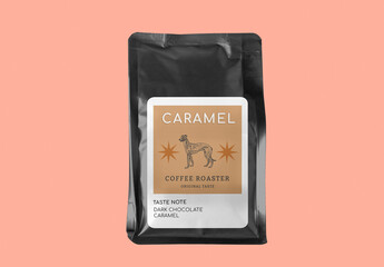 Branding Product Packaging Coffee Bean Bag Label Mockup