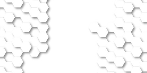 Obraz premium Abstract White Hexagonal Background. Luxury White Pattern. Vector Illustration. 3D Futuristic abstract honeycomb mosaic white background. geometric mesh cell texture. modern futuristic wallpaper.
