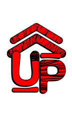 up with an arrow, the direction of movement to the top