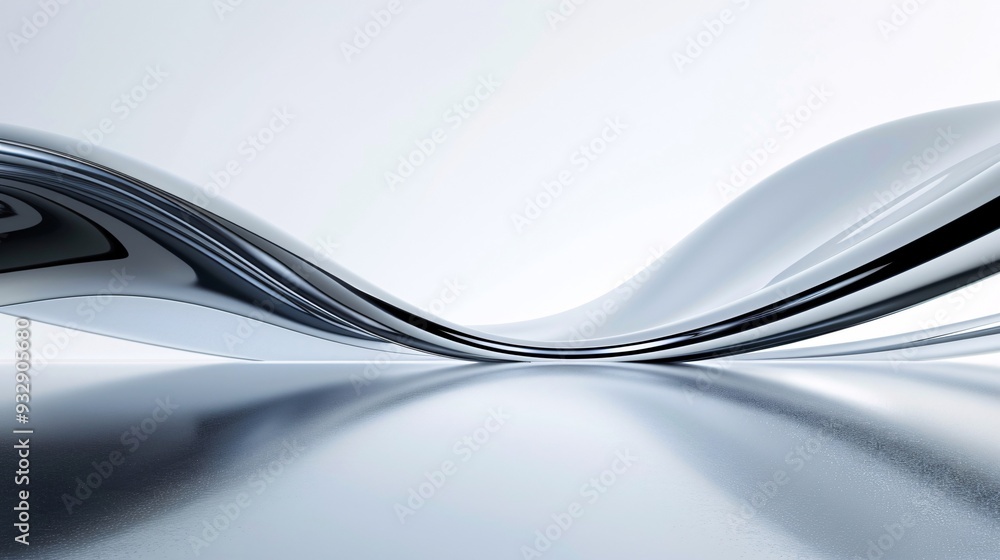 Poster a stylish 3d background features smooth curves and reflective surfaces, offering a sophisticated set
