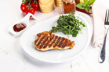 Delicous grilled pork meat steak