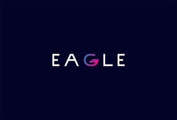 Obraz premium Eagle Logo, letter G with eagle head combination in text Eagle typography logo, vector illustration