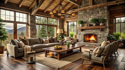 Fototapeta premium Natural materials, earthy tones, cozy details