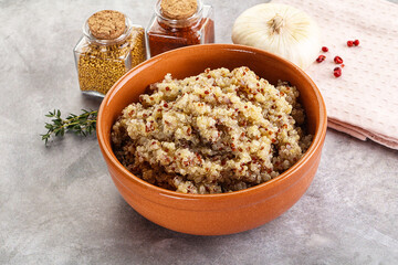 Vegan cuisine - boiled quinoa cereal