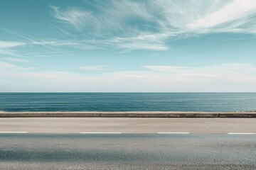 Road made of asphalt near the sea