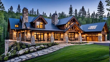 A Captivating Blend of Rustic Charm and Modern Comfort mountain Cabin.