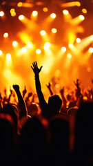 Fans Waving Hands at Stage