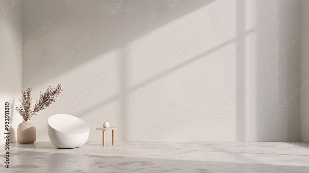 Poster a pristine 3d environment with a neutral color palette and smooth textures offers an elegant space f