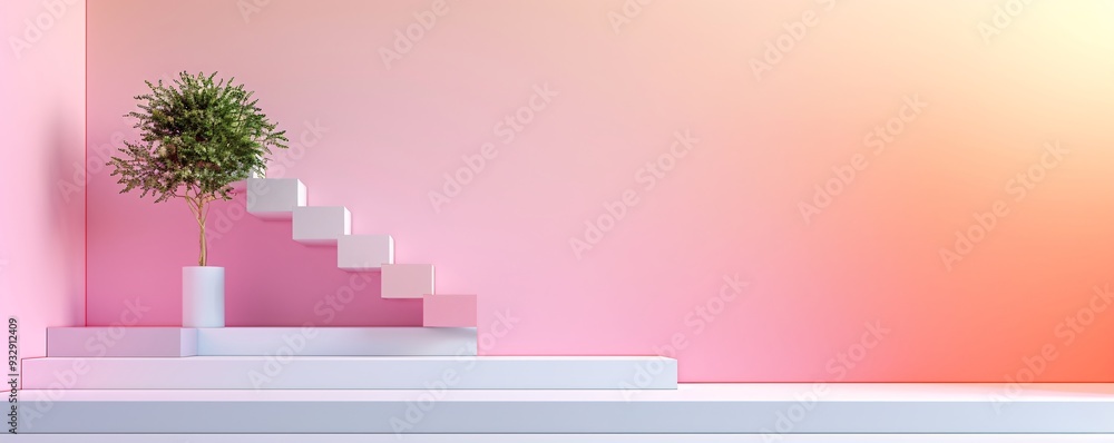 Poster a dynamic 3d backdrop with angular shapes and gradients provides a visually engaging environment for