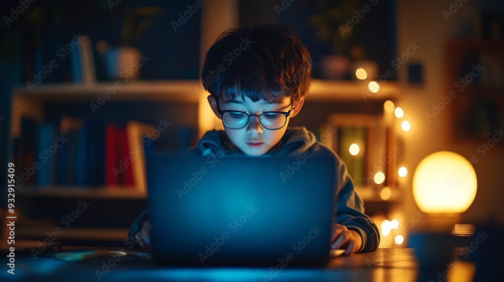 Poster human use laptop technology internet learning and study online class technology network elearning on