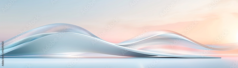 Poster an elegant 3d background featuring smooth curves and a soft color gradient provides a sophisticated 